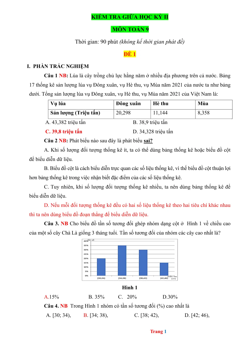 Xem trước trang 1 của "Bài kiểm tra giữa HK2 Toán 9 - Cảnh Diều (2021)"