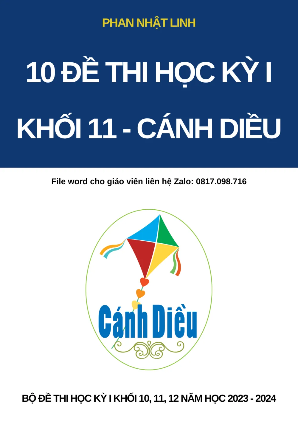 Xem trước trang 1 của "Đề kiểm tra cuối học kỳ 1 môn Toán 11 - Cánh Diều (có đáp án)"