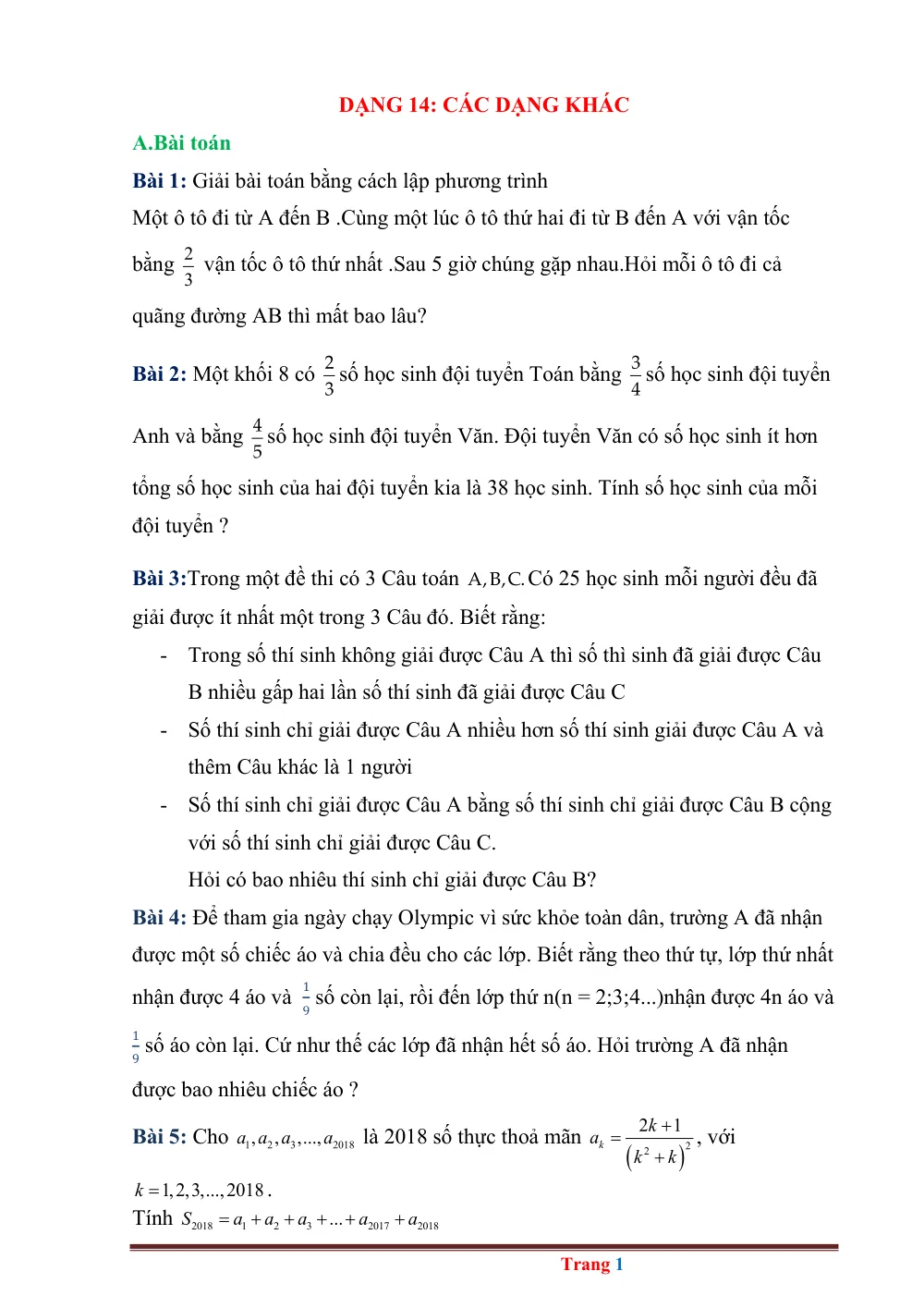 Xem trước trang 1 của "HSG Toán 8 - Dạng 14: Các Dạng Toán Khác"