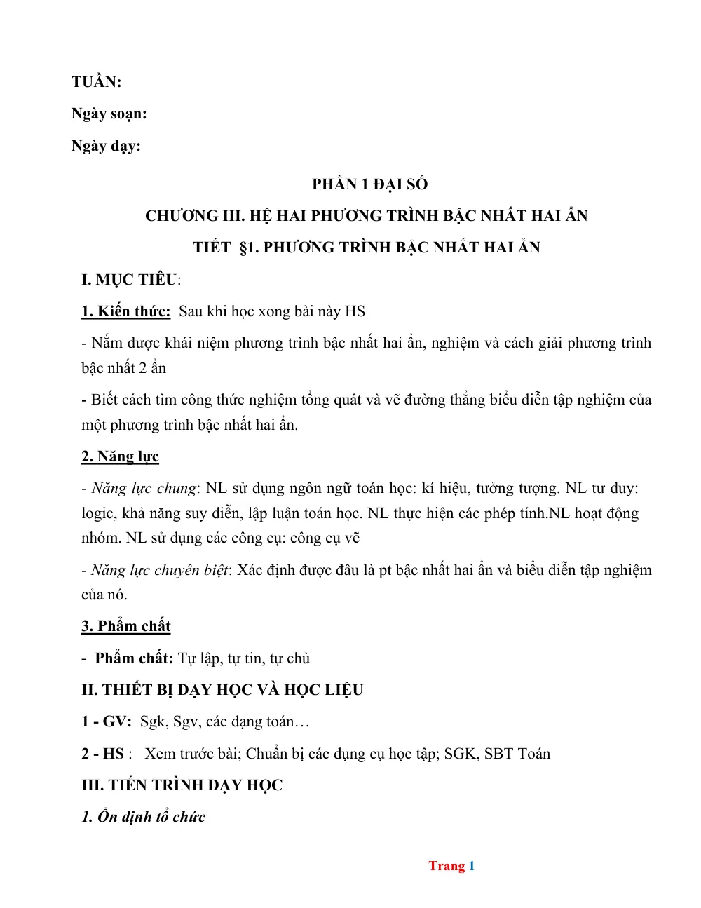 Xem trước trang 1 của "Toán 9 - Học kỳ 2 - CV 5512"
