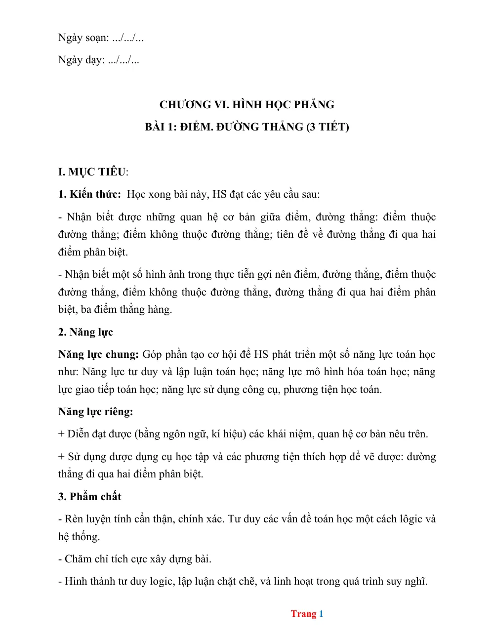 Xem trước trang 1 của "Hình học 6 - Học kỳ 2"