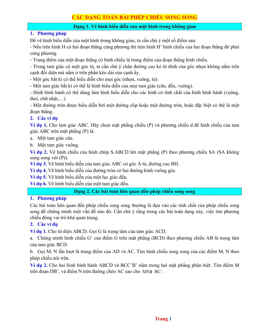 Xem trước trang 1 của "Các dạng toán bài phép chiếu song song"