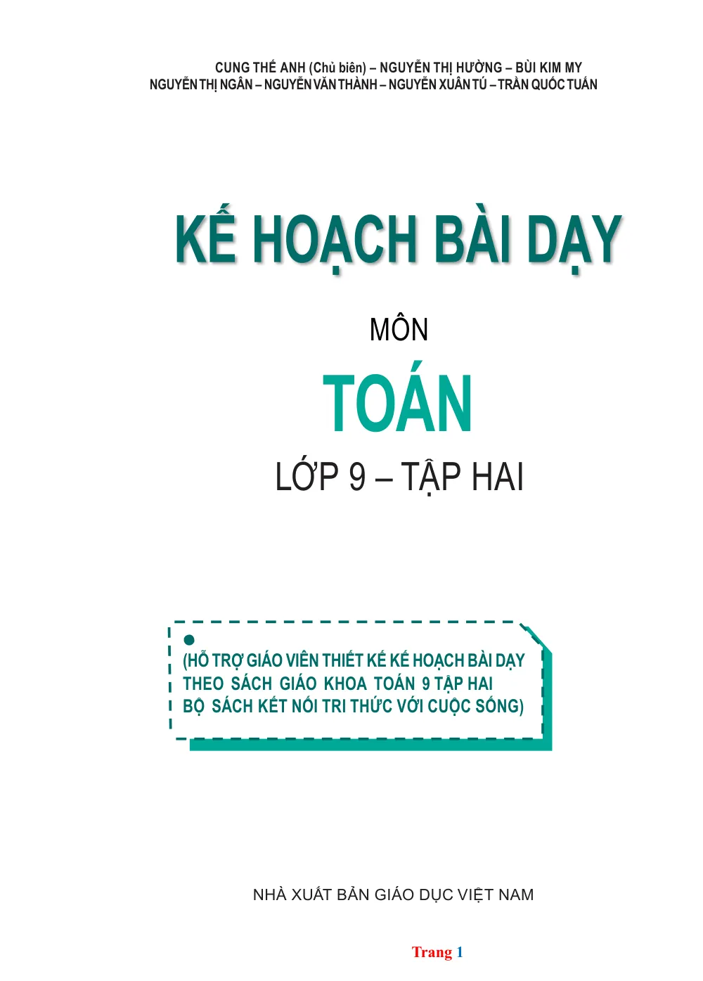 Xem trước trang 1 của "Kế hoạch bài dạy Toán 9 - HK2 - Kết nối tri thức với cuộc sống"