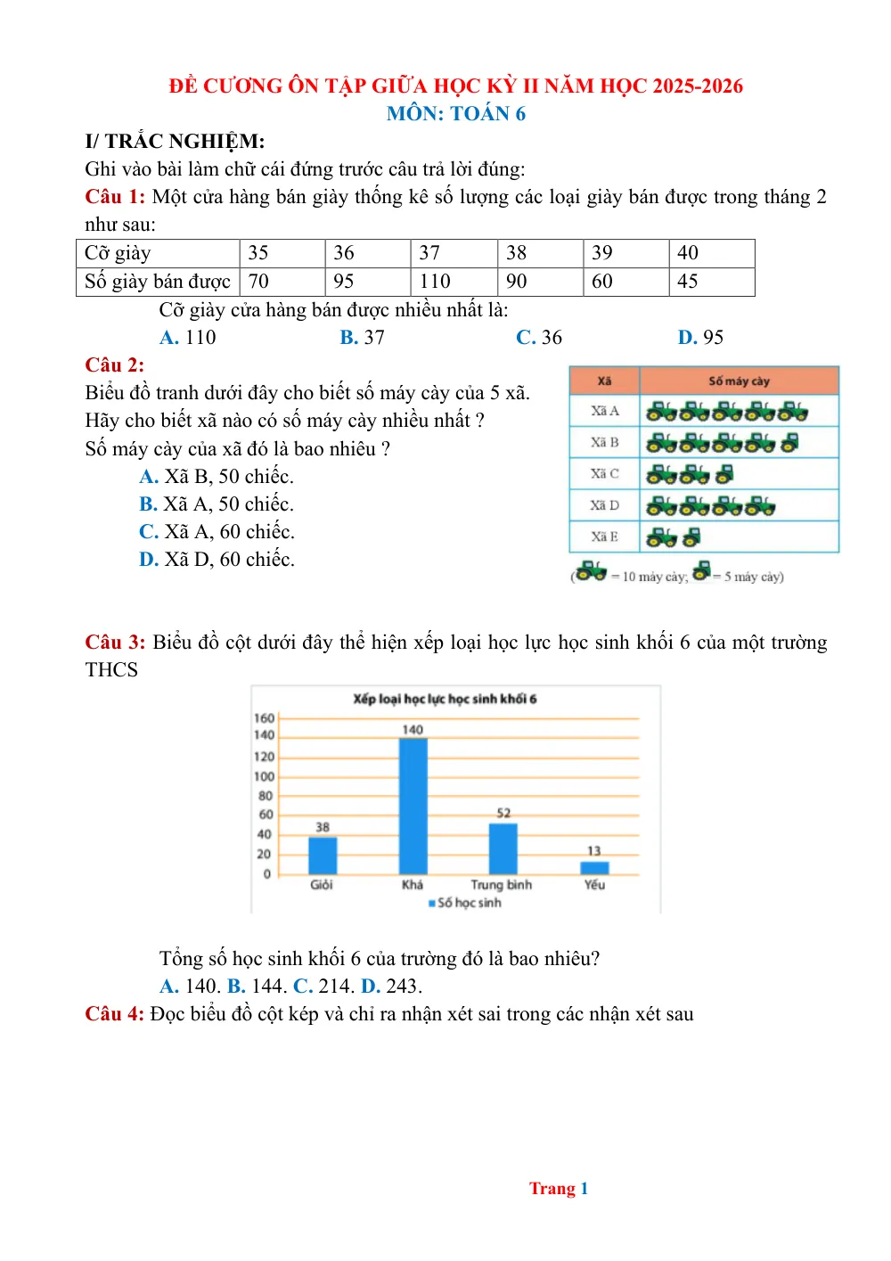 Xem trước trang 1 của "Đề Cương Ôn Tập Giữa Học Kỳ II - Toán 6 - Cánh Diều - Năm học 2025-2026"