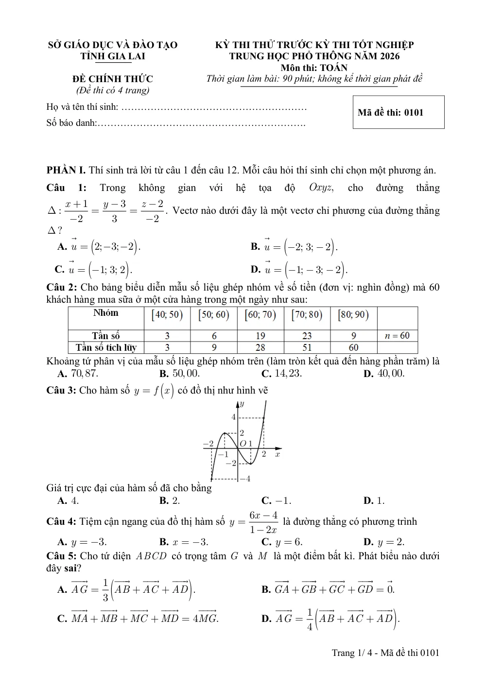 Xem trước trang 1 của "Đề thi thử Tốt nghiệp THPT 2026 - Môn Toán - Tỉnh Gia Lai"