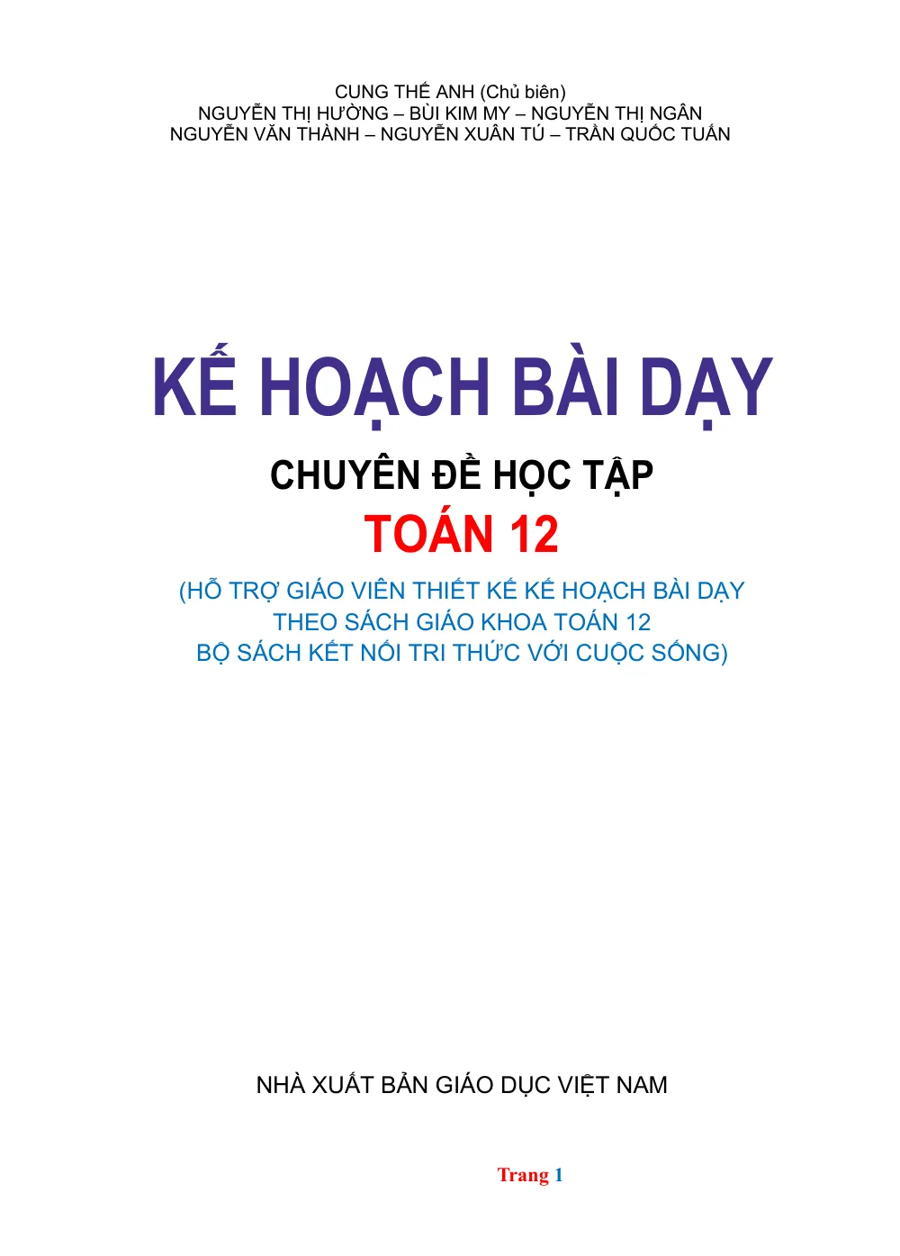 Xem trước trang 1 của "Chuyên đề học tập Toán 12 - Kết nối tri thức với cuộc sống"