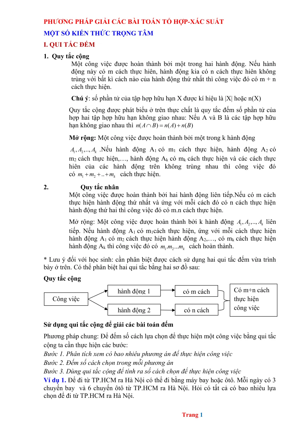 Xem trước trang 1 của "Phương Pháp Giải Các Bài Toán Tổ Hợp - Xác Suất (Kiến Thức Trọng Tâm)"