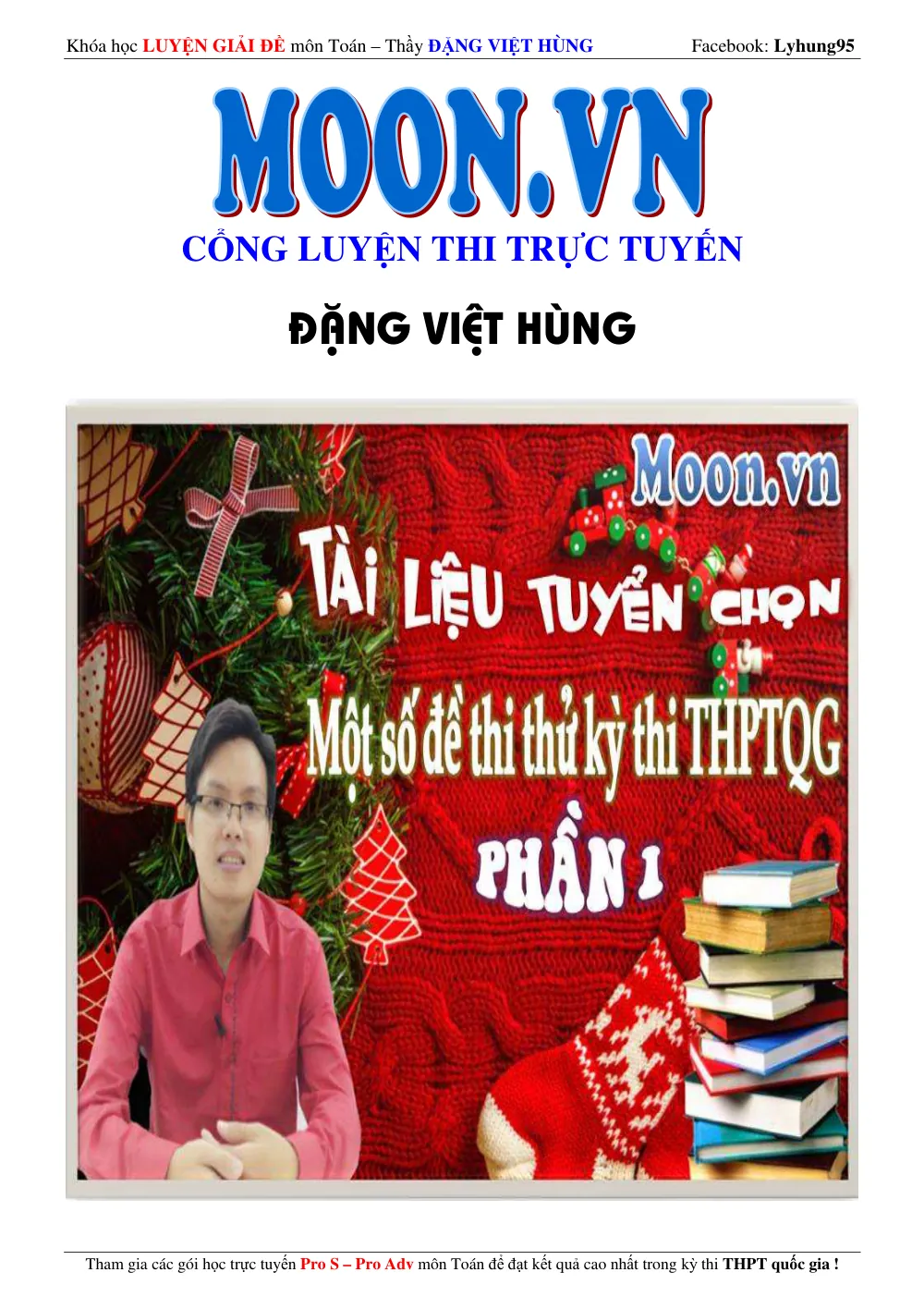 Xem trước trang 1 của "Tuyển tập 4 đề thi thử THPT Quốc gia 2016 môn Toán - Thầy Đặng Việt Hùng"