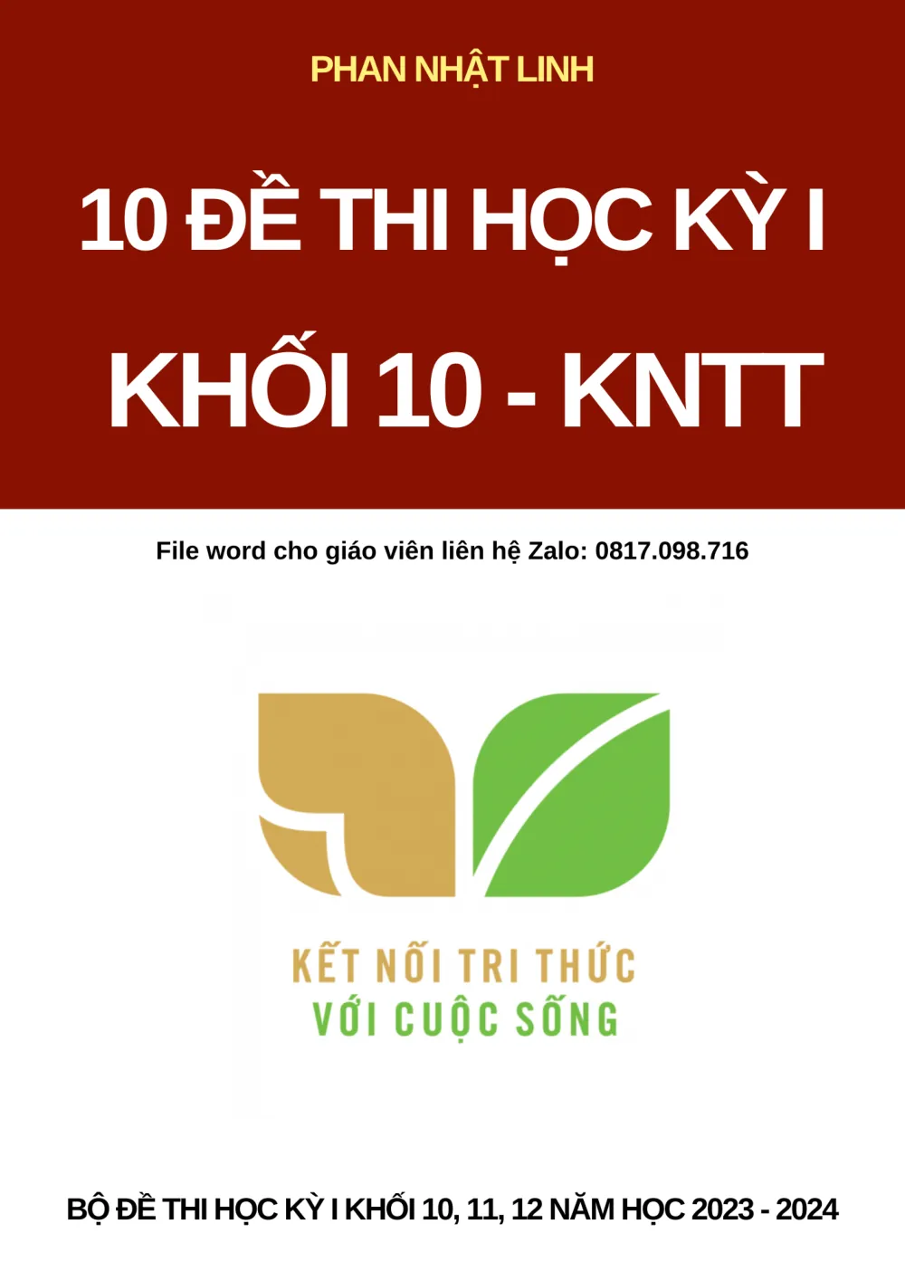 Xem trước trang 1 của "Đề kiểm tra cuối học kỳ 1 môn Toán 10 - Kết nối tri thức với cuộc sống có đáp án"