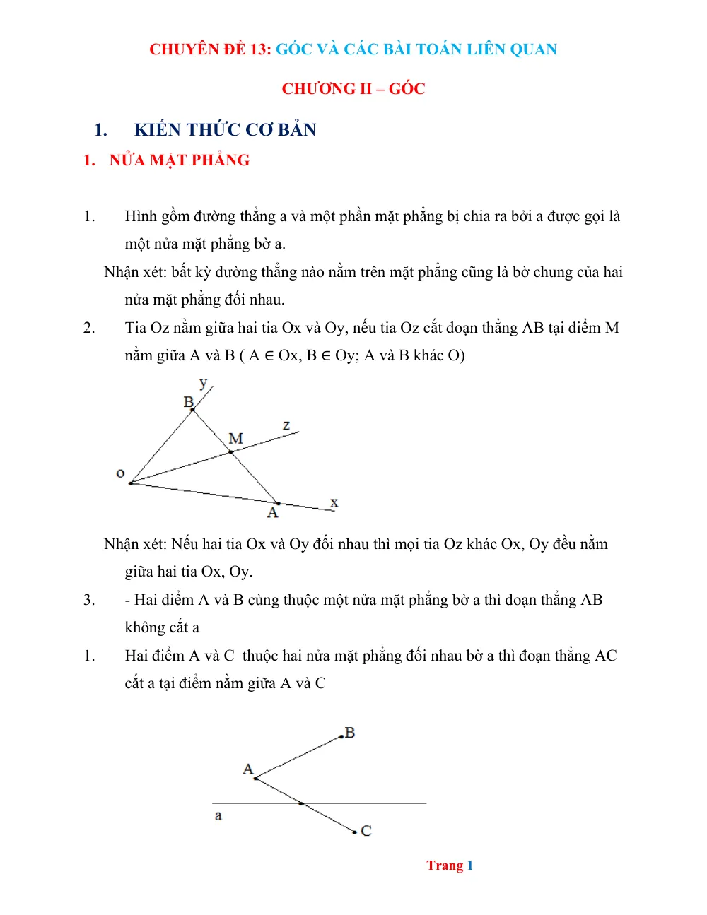 Xem trước trang 1 của "Toán 6 - Chuyên đề 13: Góc và các bài toán liên quan - TP. Hồ Chí Minh"